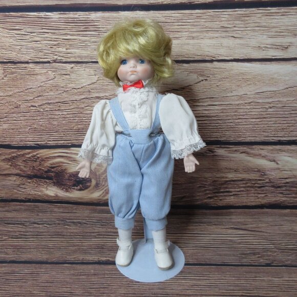 Vintage Porcelain 14" Girl Doll with Victorian Blouse & Romper - Picture 2 of 6